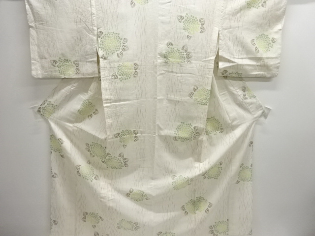 JAPANESE KIMONO / COTTON-LINEN HYDRANGEA PATTERN YUKATA